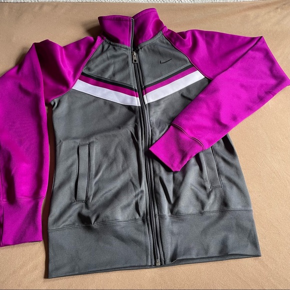 Nike Track Suit - Charcoal Gray and Magenta - Picture 2 of 12